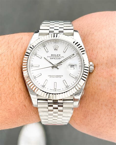 rolex datejust 41 jubilee white dial